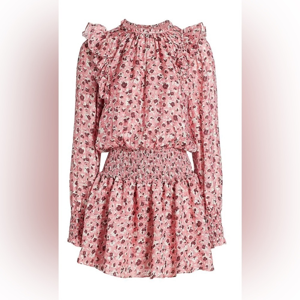 NWT Ramy Brook Printed Penelope Ruffle Mini Dress Size Medium - Picture 3 of 13